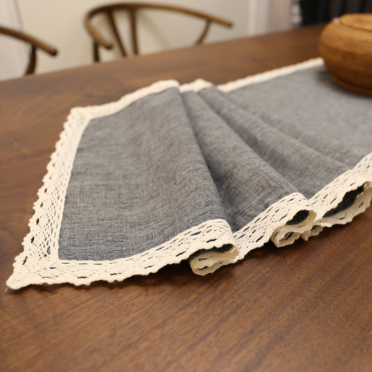 Household Cotton Linen Lace Tea Table Flag