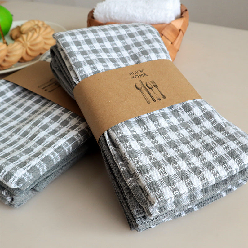 3 Pairspack Gray Series Home Fabric Waffle Tea Towel Napkin Kitchen Napkin