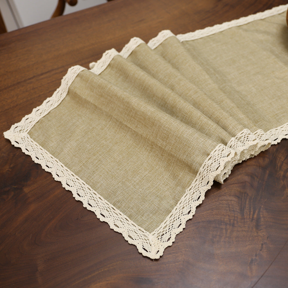 Household Cotton Linen Lace Tea Table Flag