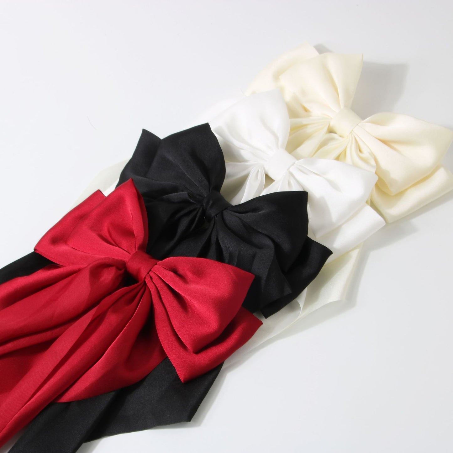 Ribbon Bowknot Spring Clip Satin Barrettes