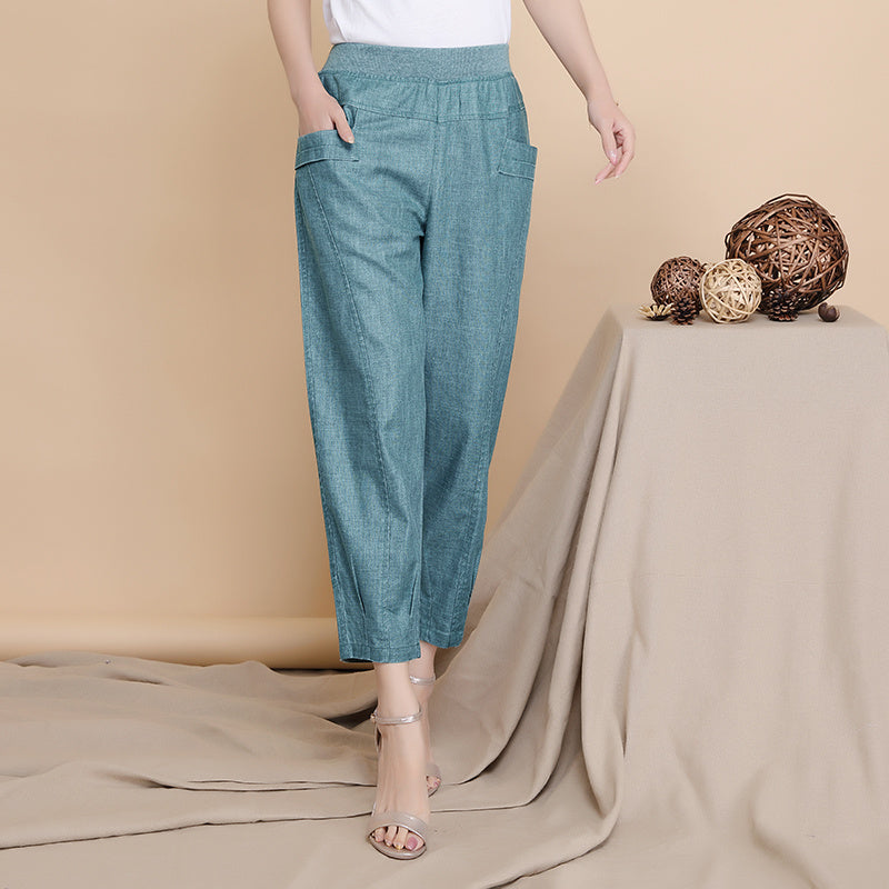 Women's linen pants cropped pants