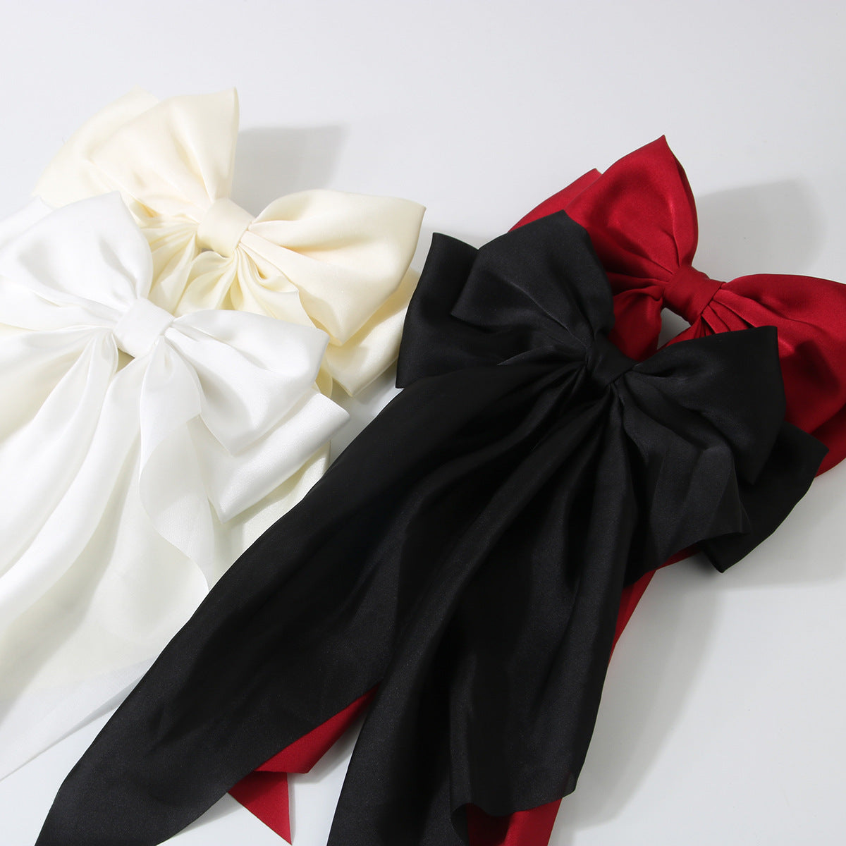 Ribbon Bowknot Spring Clip Satin Barrettes
