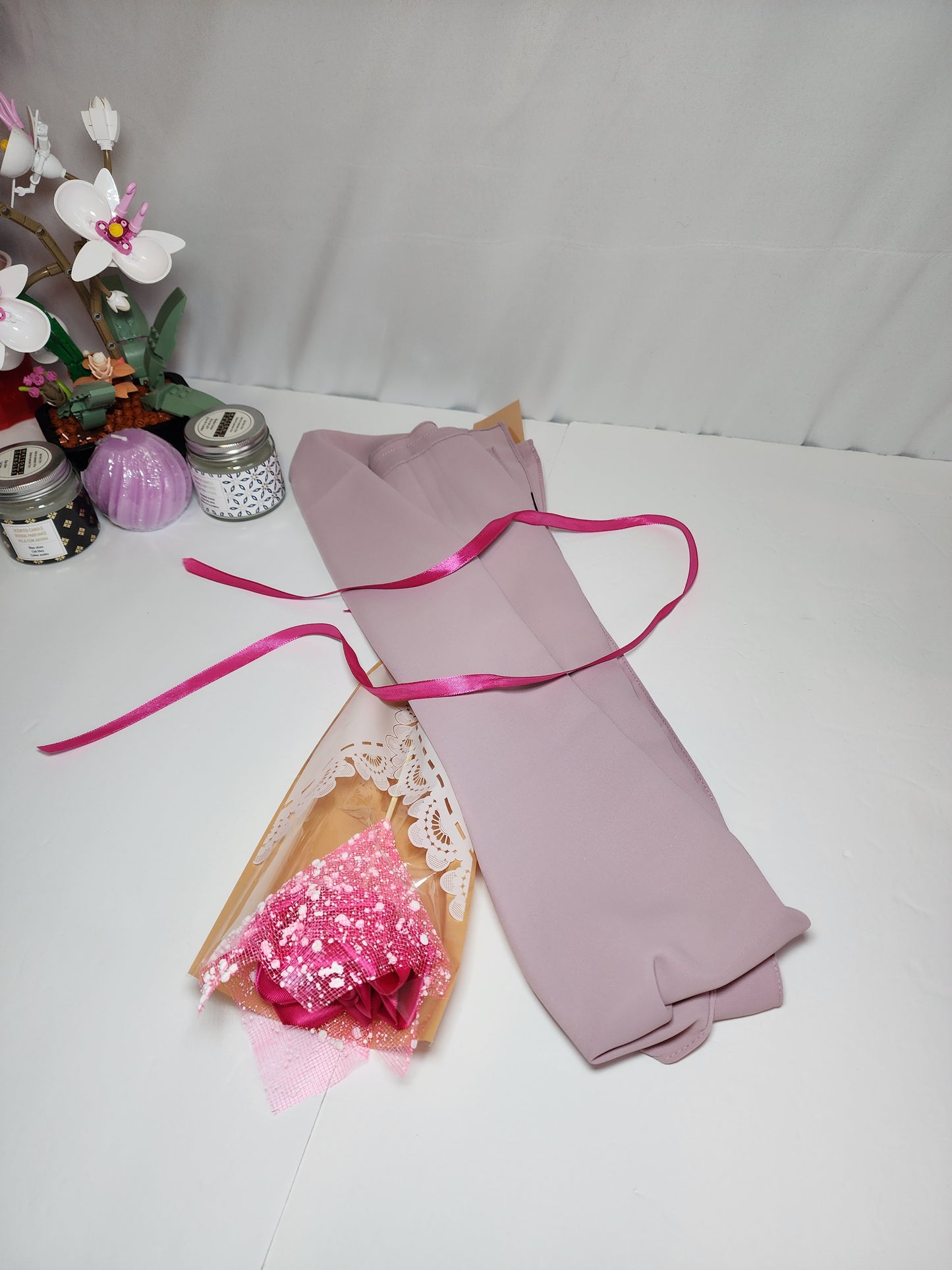 Hijab Gift Box with Satin Ribbon Rose