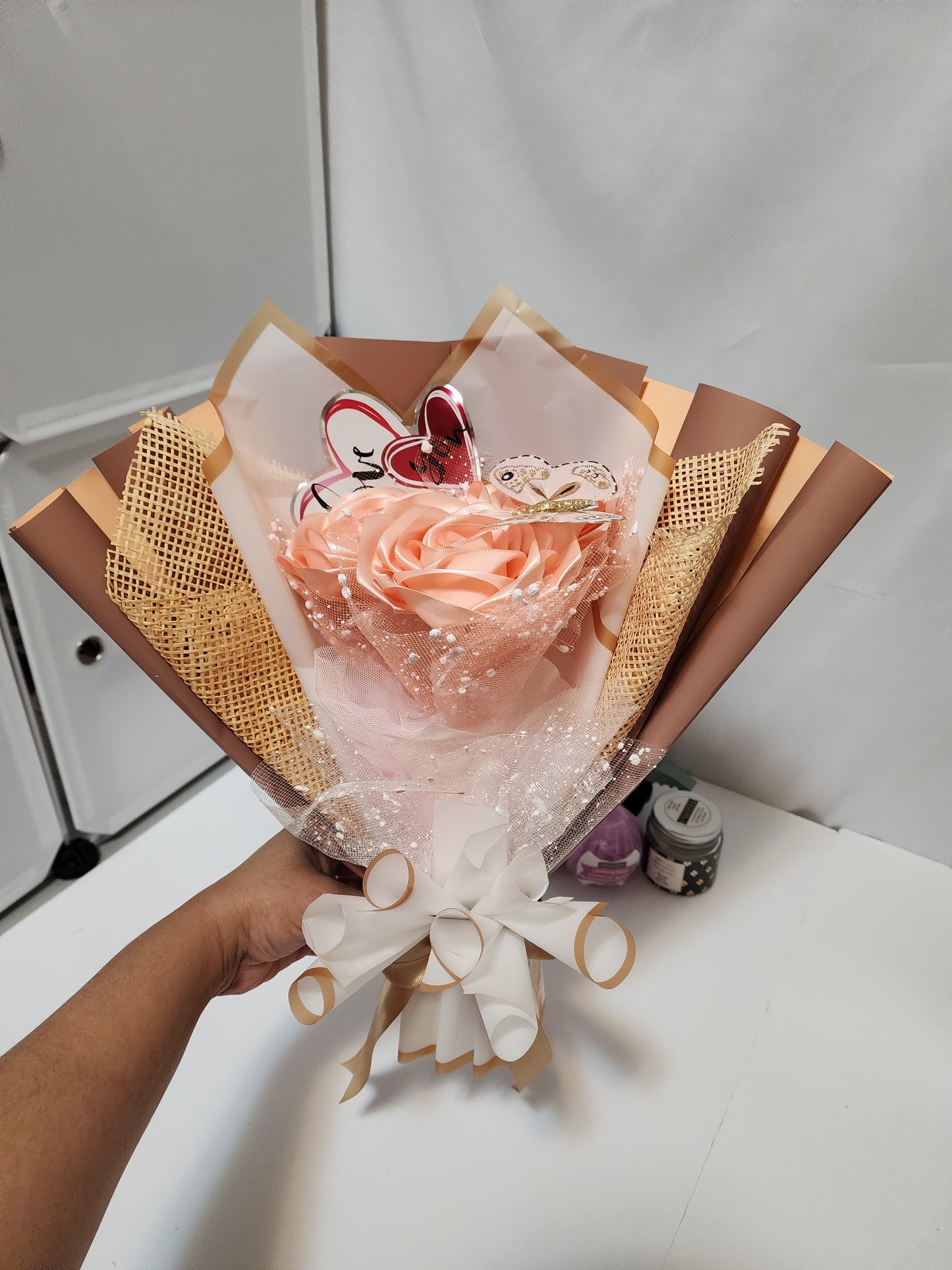 Satin Ribbon Rose Bouquet