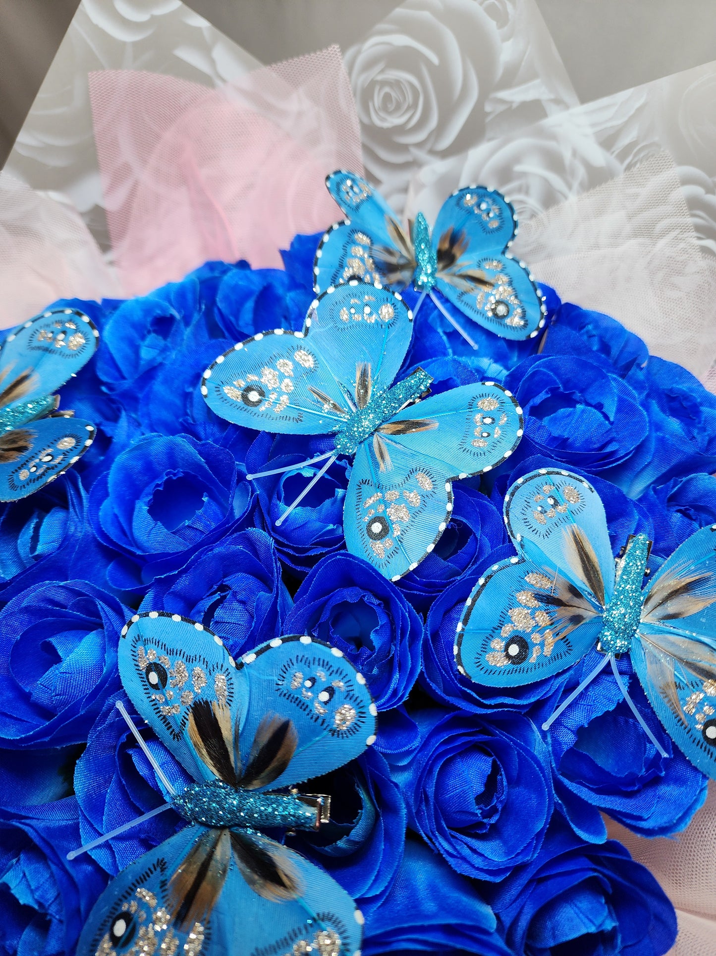 Blue Roses Flowers Bouquet