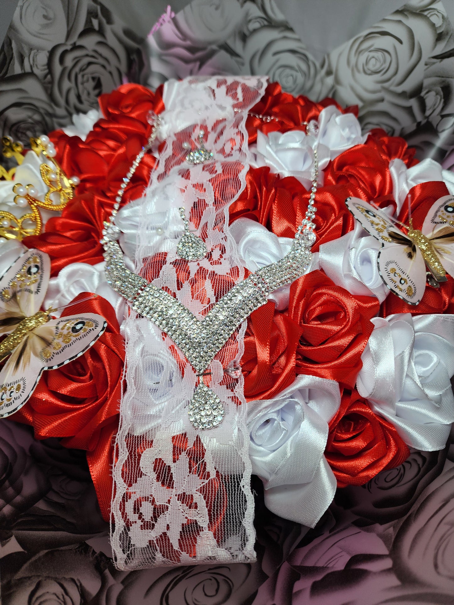 Ribbon Rose Bouquet, Birthday,Wedding, Anniversary, family-friendly gift