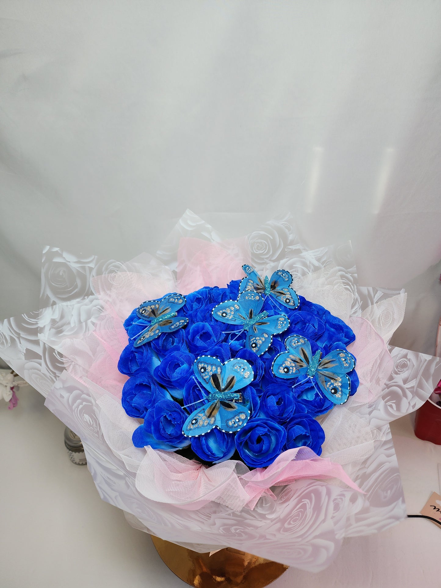 Blue Roses Flowers Bouquet