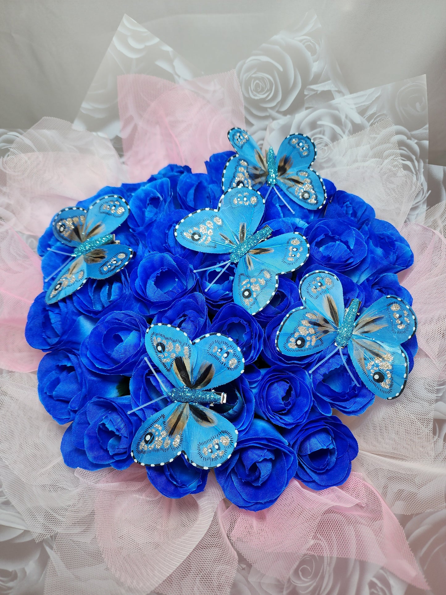 Blue Roses Flowers Bouquet