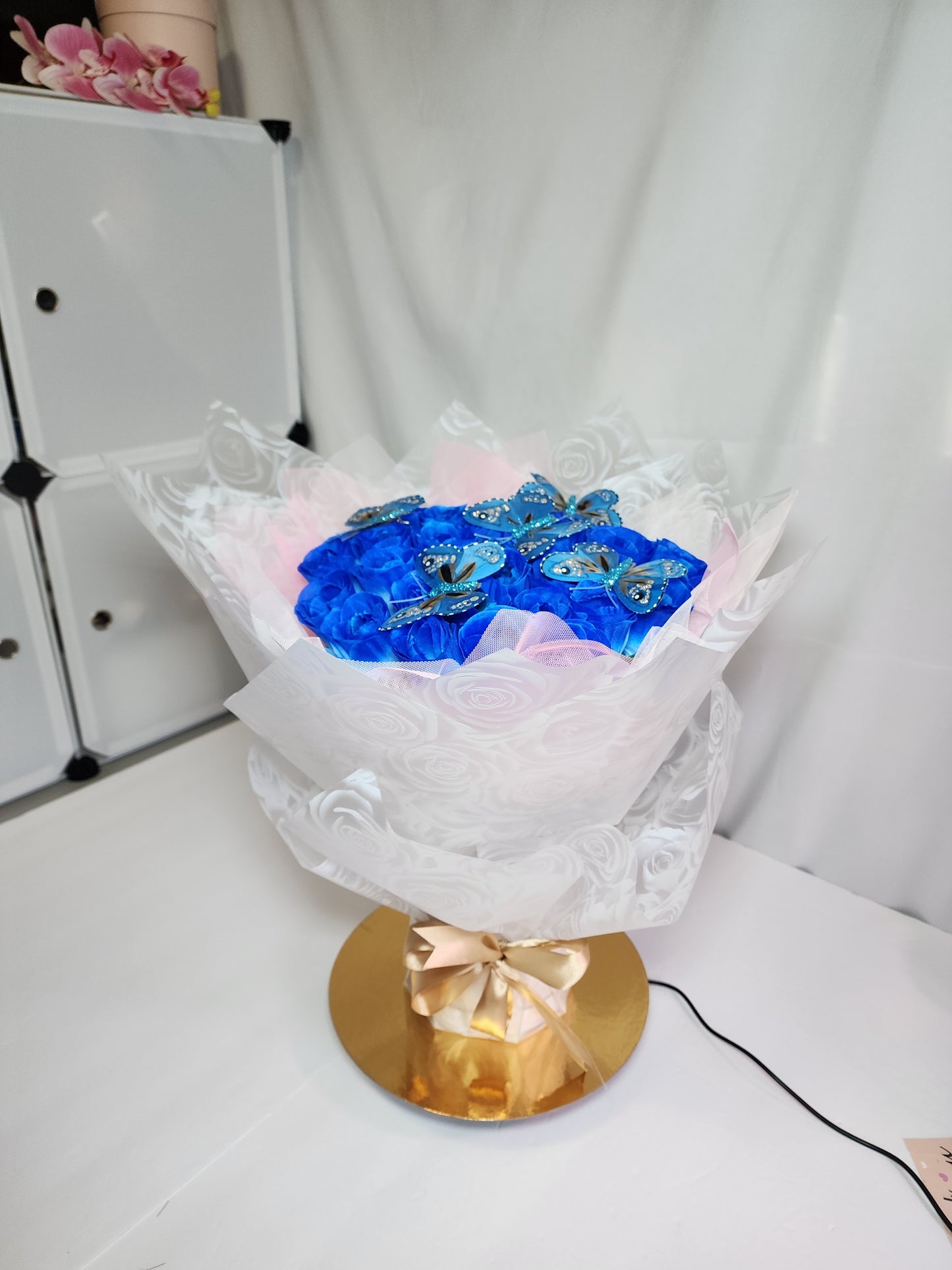 Blue Roses Flowers Bouquet